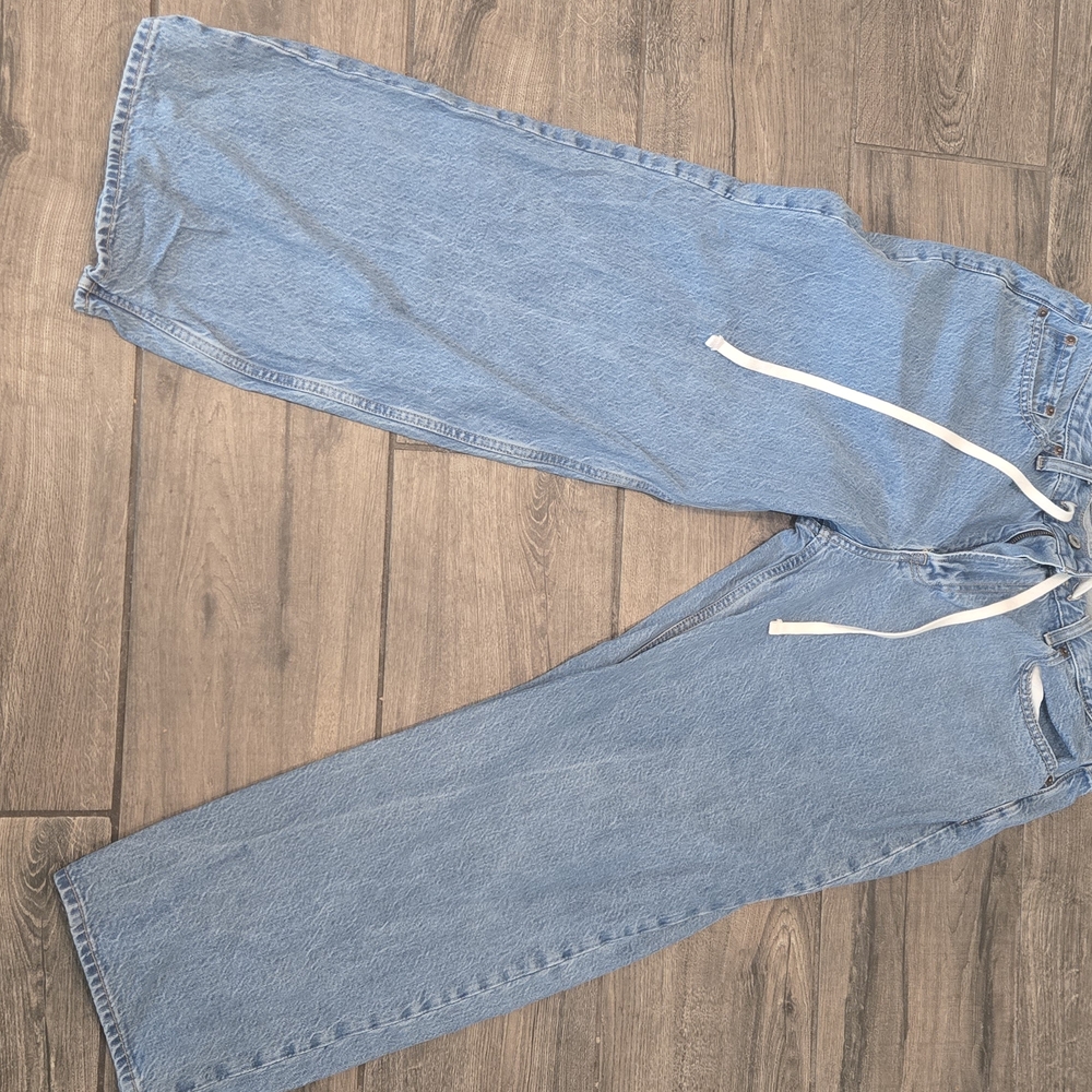 Abercrombie & Fitch Light Blue Denim Jeans With Tie